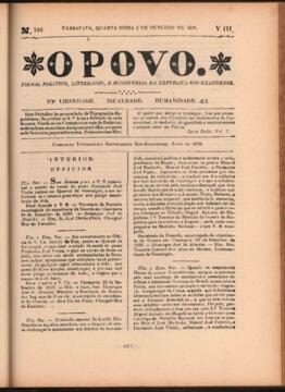 O Povo 1839  setembro e outubro, nº106 e 131, página 443 e 556